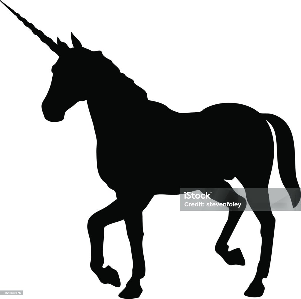 Unicorn Silhouette "Unicorn in silhouette. EPS, PSD, High-Resolution JPG included." Unicorn stock vector