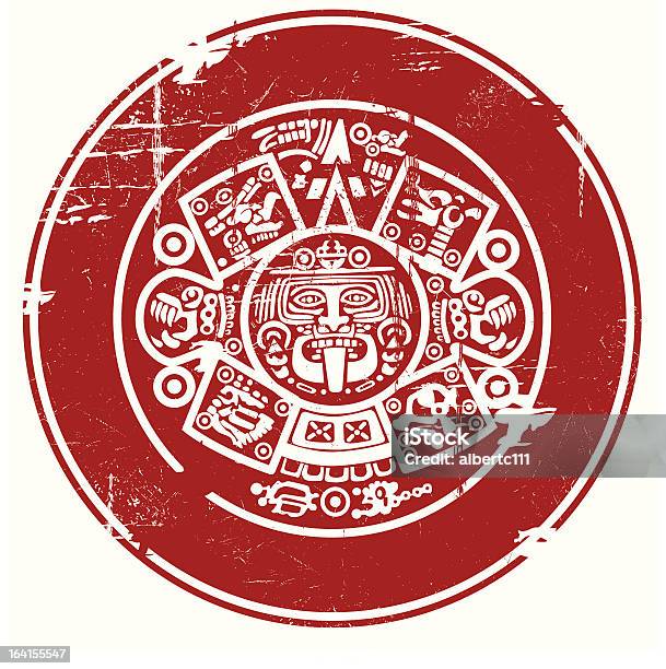 Ilustración de Esto Es Para Thepeopleofthesun y más Vectores Libres de Derechos de Azteca - Azteca, Calendario, Cultura mexicana