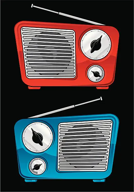 Vector illustration of retro radio