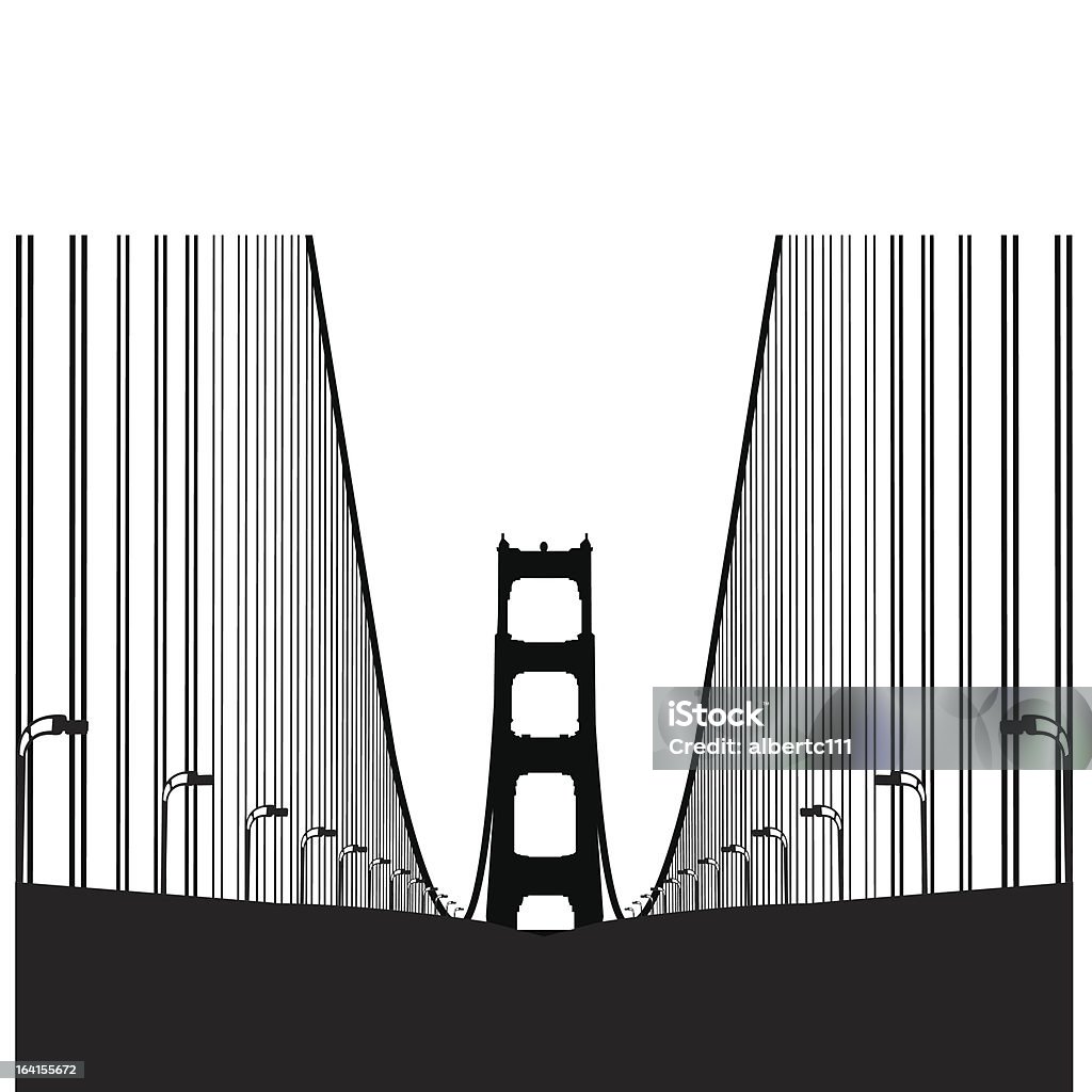 Andando in SF - arte vettoriale royalty-free di Golden Gate