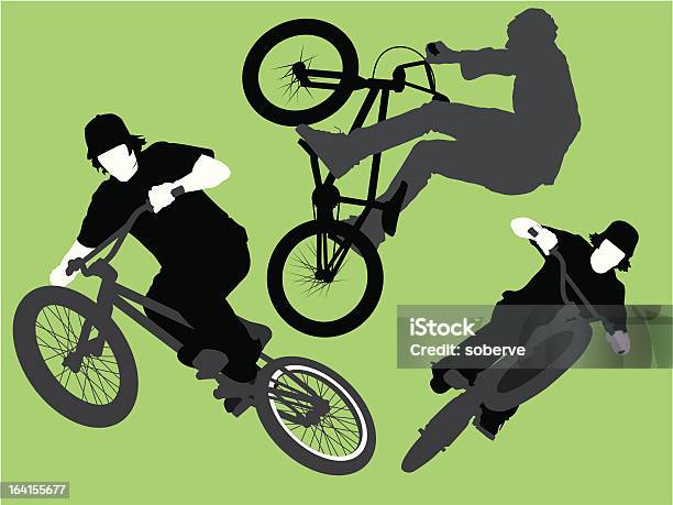 자유식 바이커 스턴트에 대한 스톡 벡터 아트 및 기타 이미지 - 스턴트, 자전거 타기, 스턴트 자전거 타기