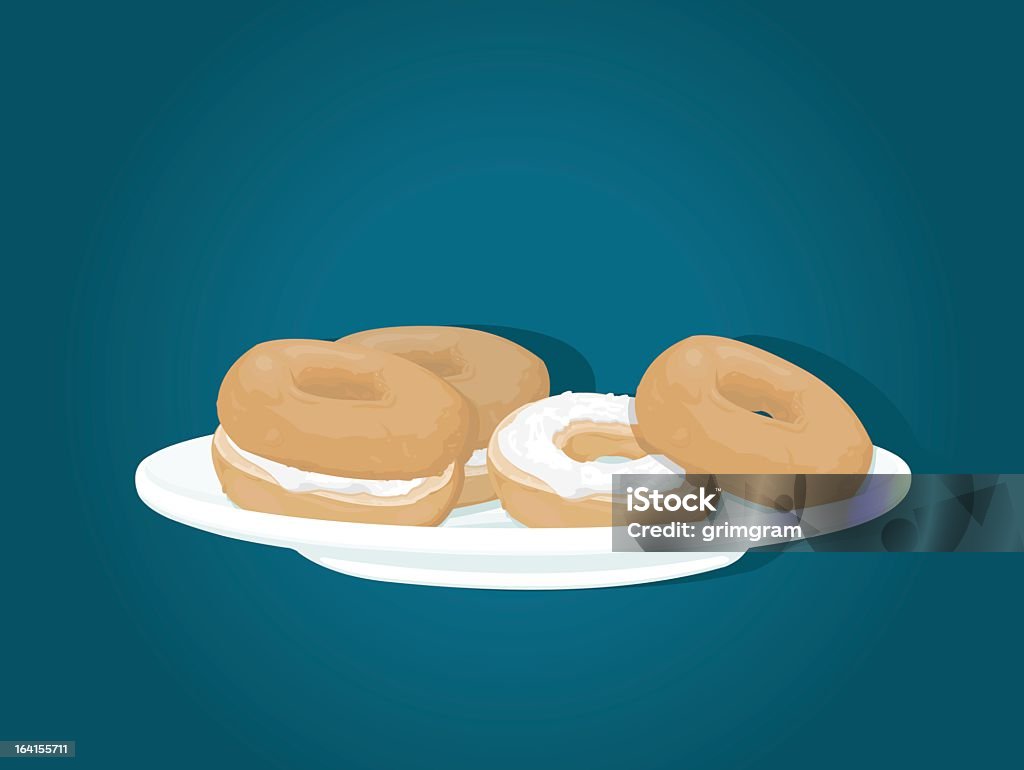 Bagels mit Frischkäse und - Lizenzfrei Bagel Vektorgrafik