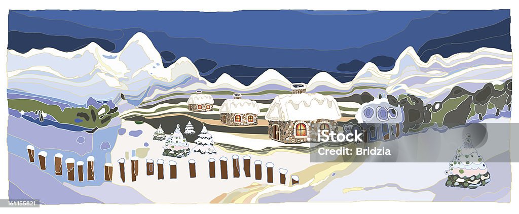 WinterLandscape - アフタースキーのロイヤリティフリーベクトルアート