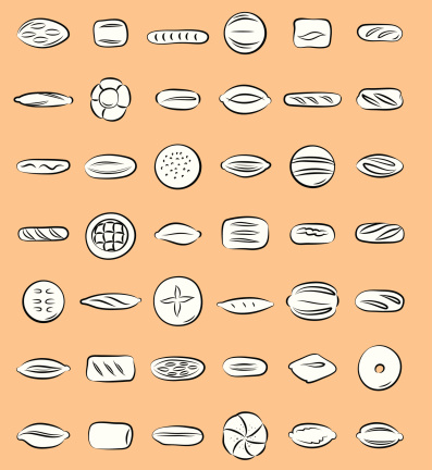 vector illustration of  bread collection