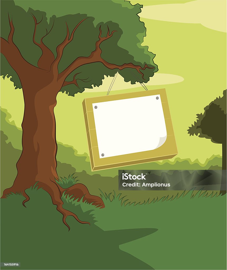 Placa de madera - arte vectorial de Bosque libre de derechos