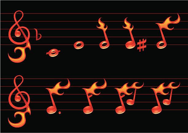 Firey Note Fiery Music Note
