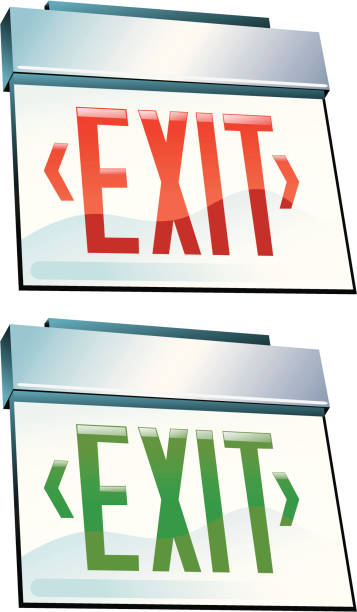 Exit Signs vector art illustration