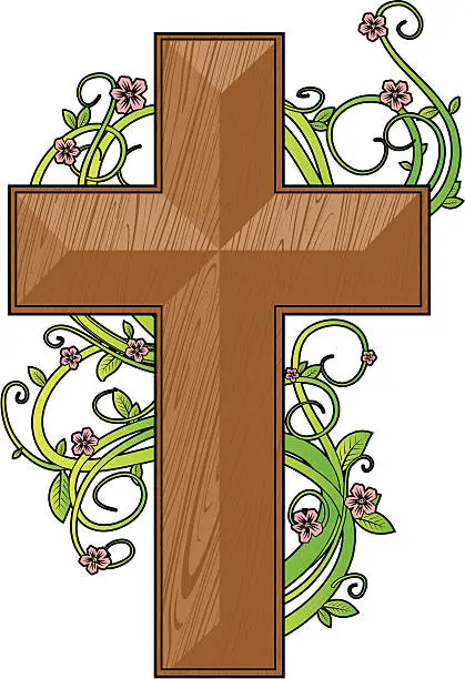 Vector illustration of easter cross