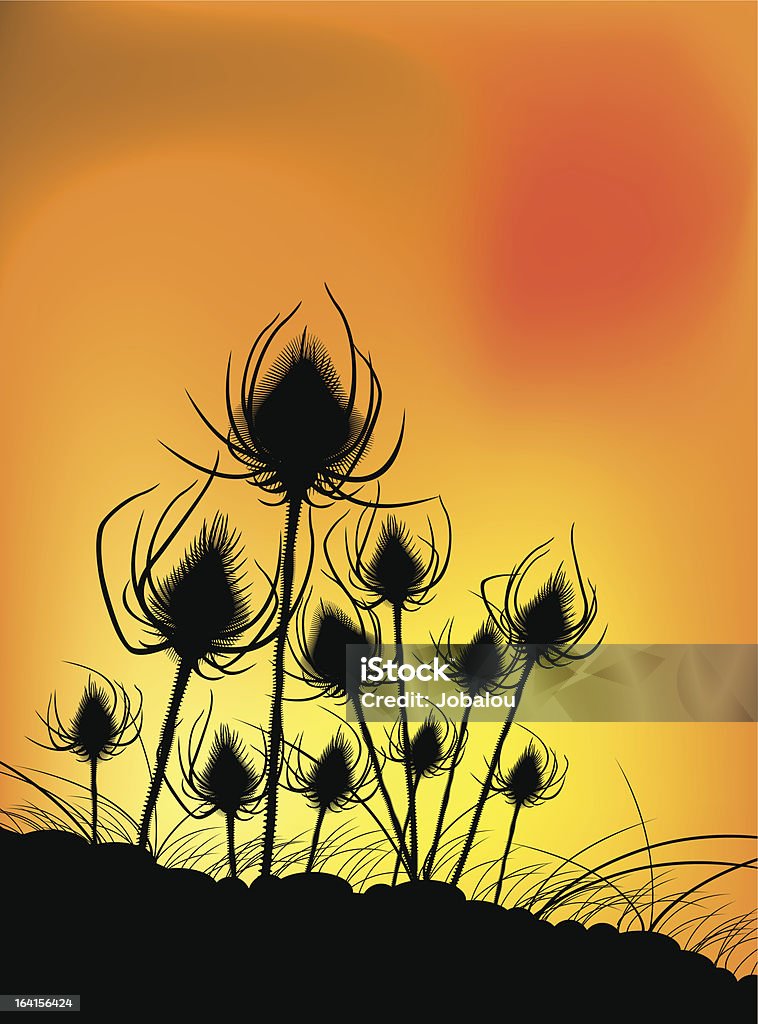 Thistles pelo Anoitecer - Royalty-free Cardo arte vetorial