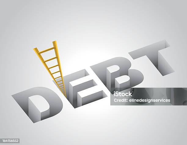 Klettern Sie Schulden Stock Vektor Art und mehr Bilder von Schulden - Schulden, Leiter, Steigen