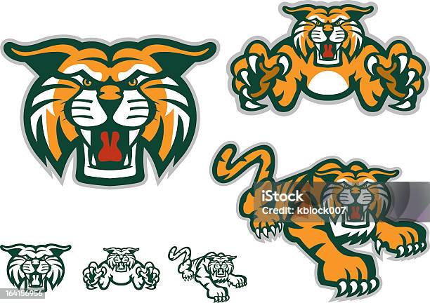 Six Versions Of A Tiger Mascot Three With Orange Coloring Stock Illustration - Download Image Now