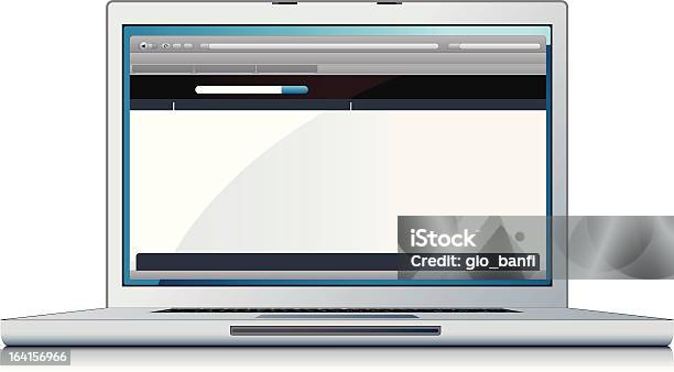 Computador Portátil Com Página Web - Arte vetorial de stock e mais imagens de Aberto - Aberto, Computador, Computador Portátil