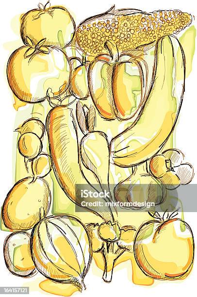 Veggie Watercolour Stock Illustration - Download Image Now - Bell Pepper, Carrot, Cucumber