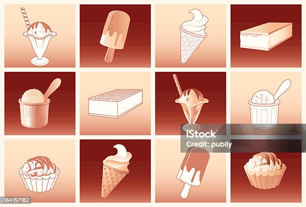 Набор Фотографий С Мороженое — стоковая векторная графика и другие изображения на тему Ароматизированный лёд - Ароматизированный лёд, Без людей, Белый