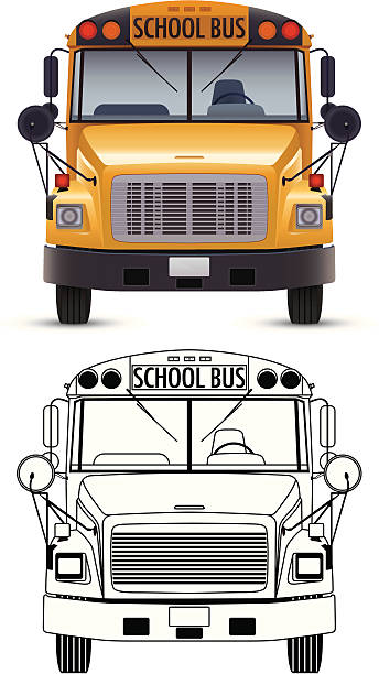 School bus vector art illustration