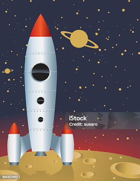 Vetores de Descoberta De Espaço e mais imagens de Foguete espacial - Foguete espacial, Revista em quadrinhos - Produção artística, Aventura