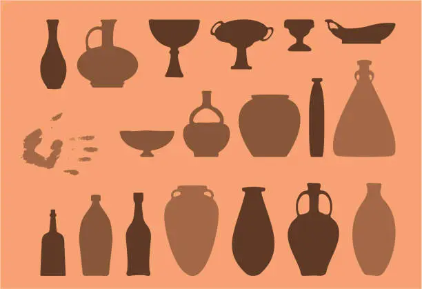 Vector illustration of Handmade Crockery