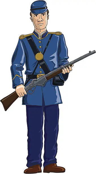 Vector illustration of American civil war soldier