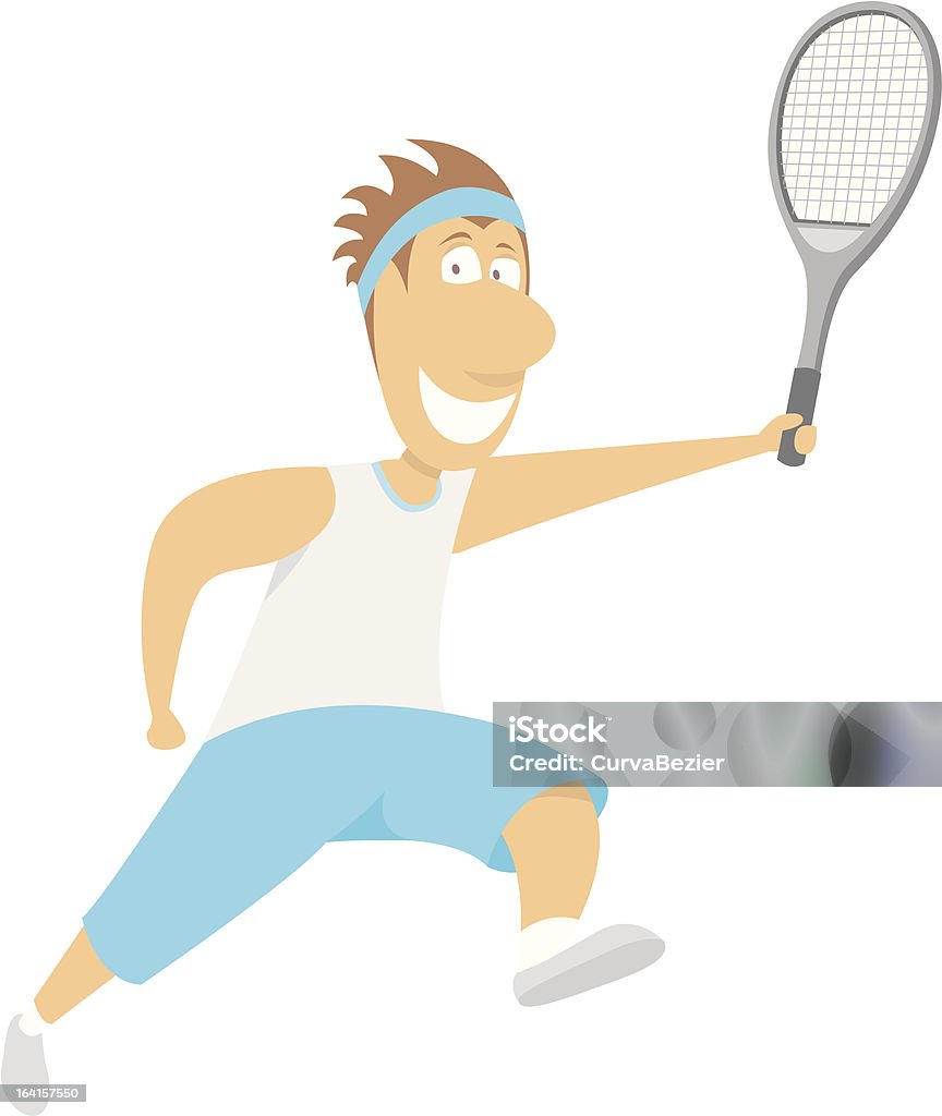 Tenis Player biegania - Grafika wektorowa royalty-free (Aktywny tryb życia)