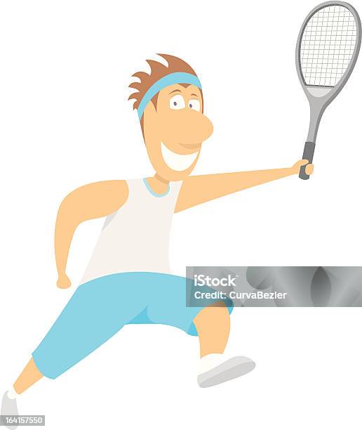 Tenis Player Biegania - Stockowe grafiki wektorowe i więcej obrazów Aktywny tryb życia - Aktywny tryb życia, Biegać, Czynność