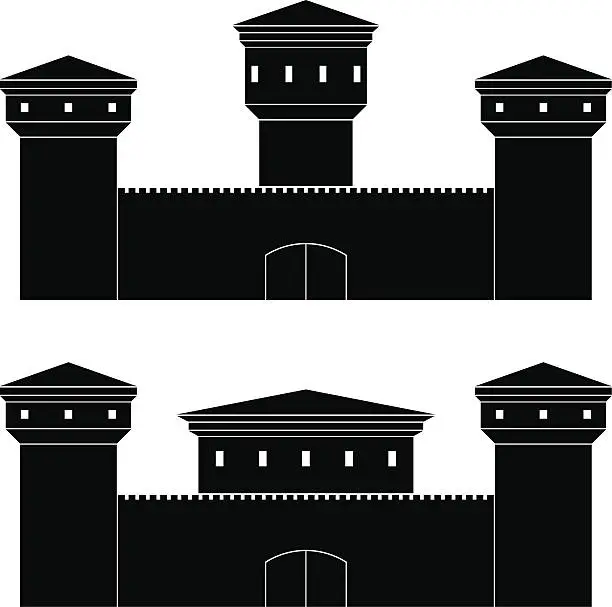 Vector illustration of two castles