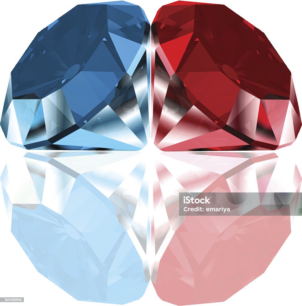 Diamants rouge et bleu. Illustration - clipart vectoriel de Bling Bling libre de droits