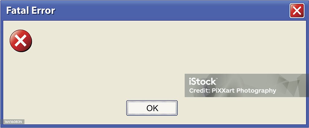 Puple Error Window Fatal Error Pop Up Window Stock Illustration - Download Image Now ...