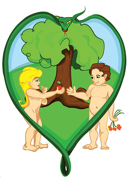 Adam i Eve – artystyczna grafika wektorowa