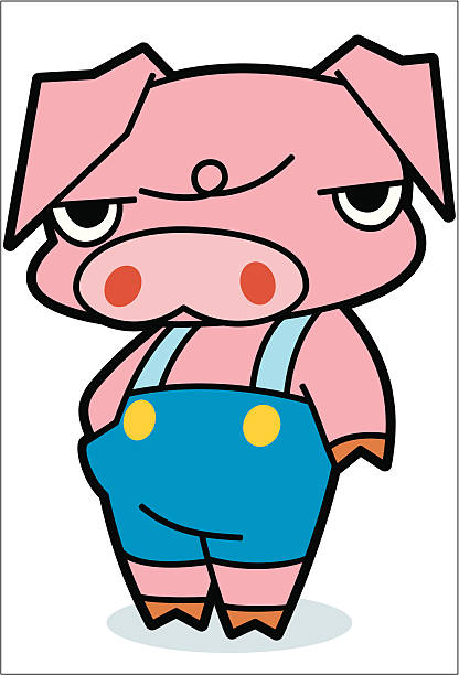 Pig Cartoon vector art illustration