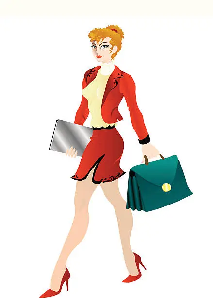 Vector illustration of Woman in Red