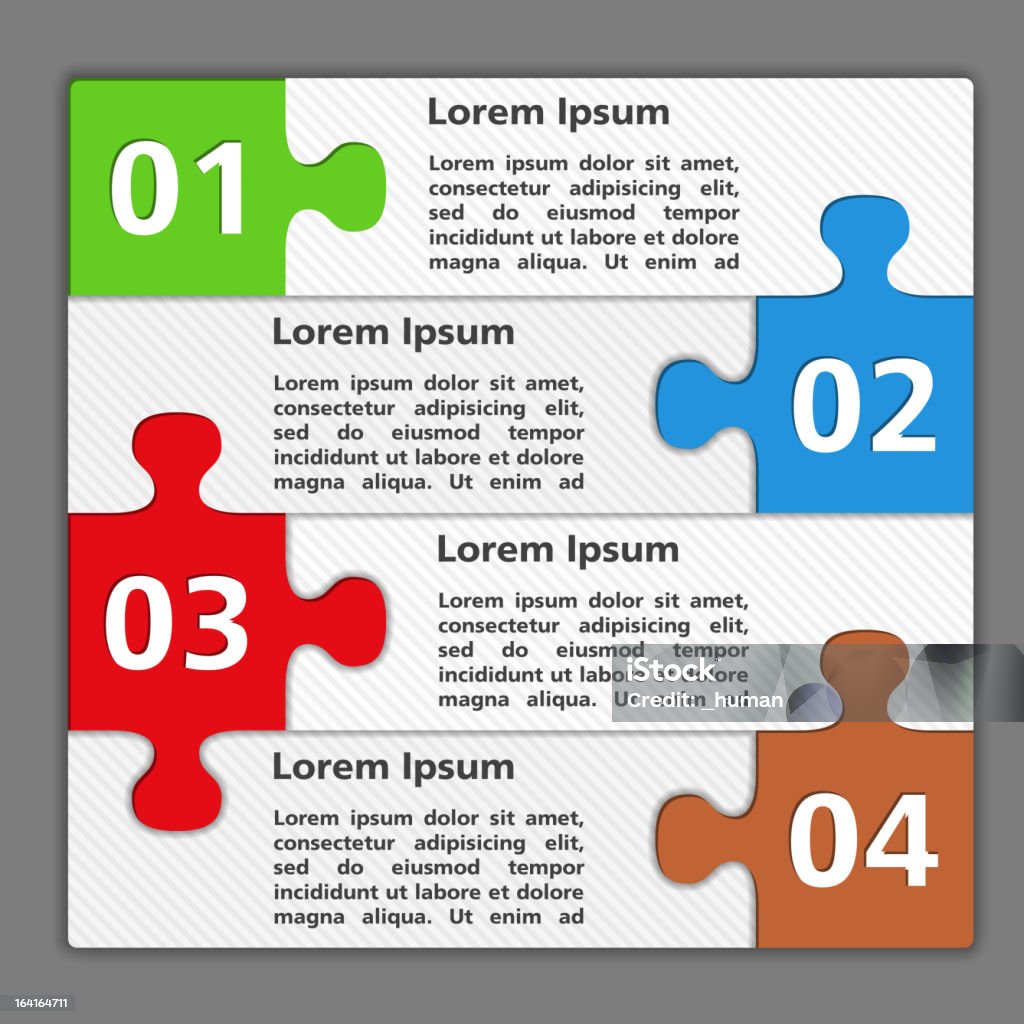 Design-Vorlage mit vier Elemente - Lizenzfrei Puzzleteil Vektorgrafik