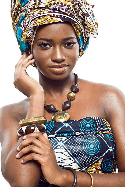 Attractive young African-american fashion model.