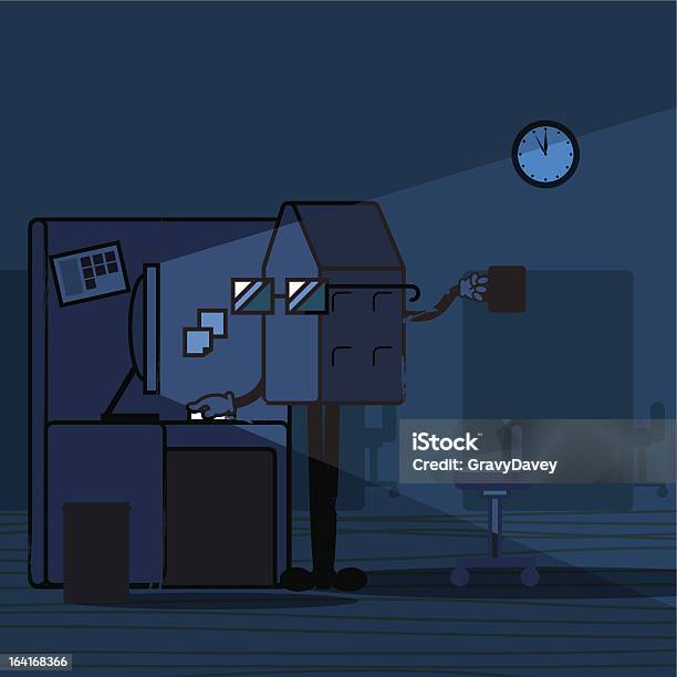 Ilustración de Trabajar Hasta Tarde y más Vectores Libres de Derechos de Datos - Datos, En búsqueda, Ilustración