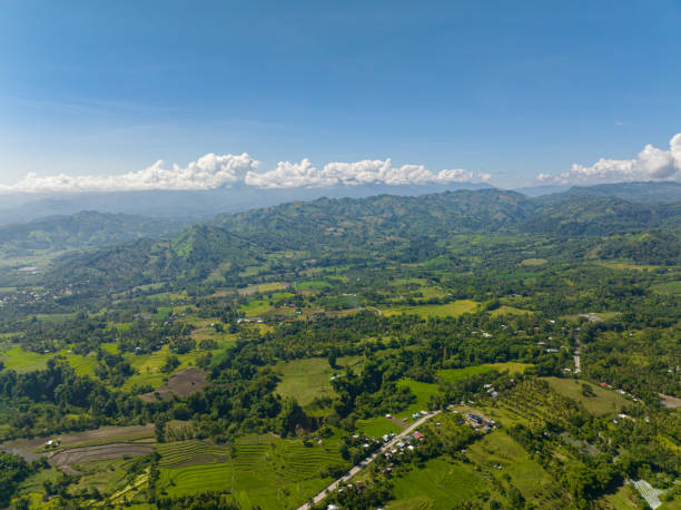 paysage tropical avec montagne tropicale à mindanao, philippines. - general santos photos et images de collection