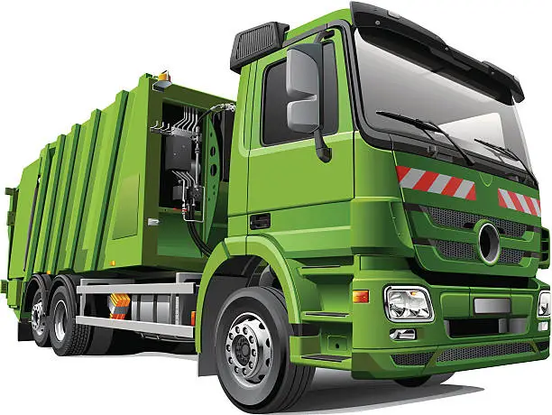 Vector illustration of Modern Garbage Truck