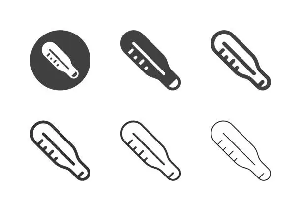 Vector illustration of Mercury Thermometer Icons - Multi Series