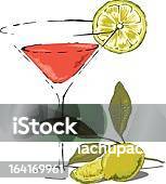 Ilustración de Cosmopolita De Lima y más Vectores Libres de Derechos de Bebida - Bebida, Bebida alcohólica, Clip Art