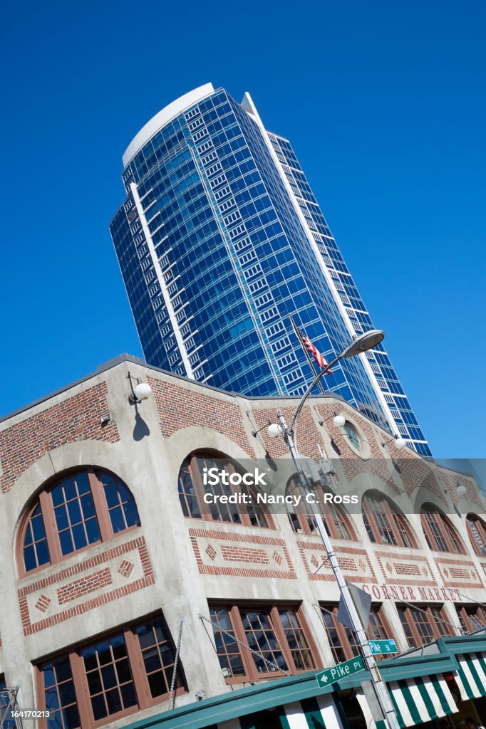 Canto Edifício histórico de mercado, Seattle Washington - Royalty-free Mercado - Espaço de Venda a Retalho Foto de stock