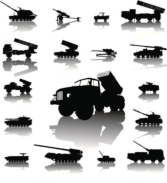 illustrations, cliparts, dessins animés et icônes de ensemble artillery - howitzer