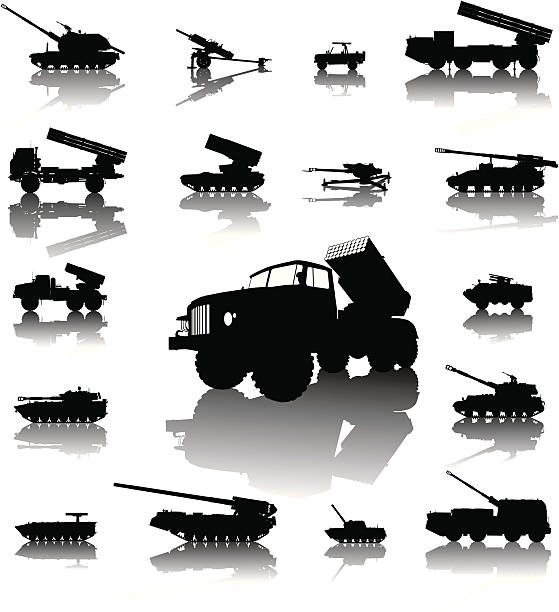 ilustrações de stock, clip art, desenhos animados e ícones de conjunto de artillery - mlrs