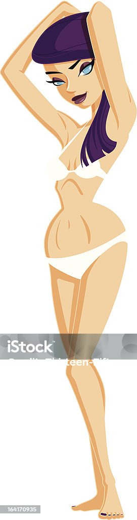 Ragazza vettoriale in un Bikini bianco - arte vettoriale royalty-free di Abbigliamento intimo