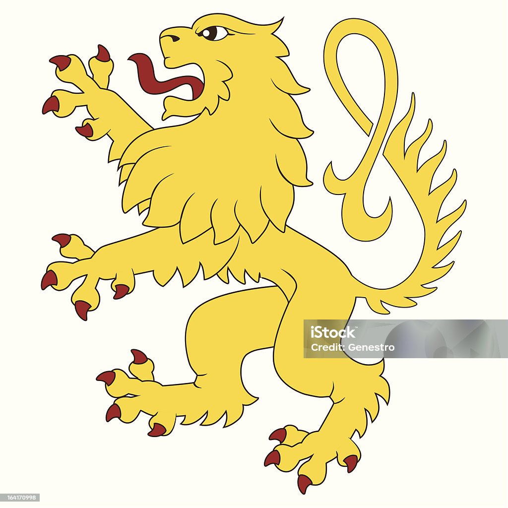 Heraldyczny lion stałego - Grafika wektorowa royalty-free (Grafika wektorowa)