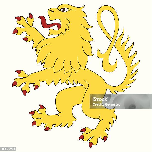 Heraldyczny Lion Stałego - Stockowe grafiki wektorowe i więcej obrazów Grafika wektorowa - Grafika wektorowa, Herb, Ilustracja