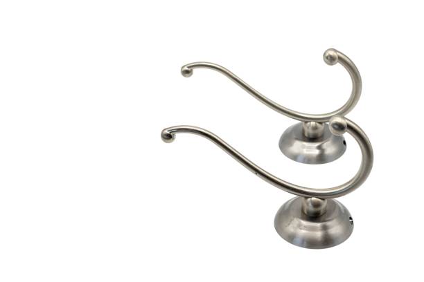 istock Stainless steel hooks for hanging cloths isolated on a white background 1641711217