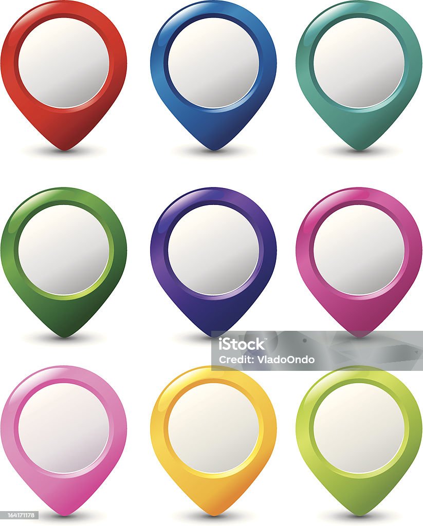 Набор круглых 3D указания - Векторная графика Векторная графика роялти-фри