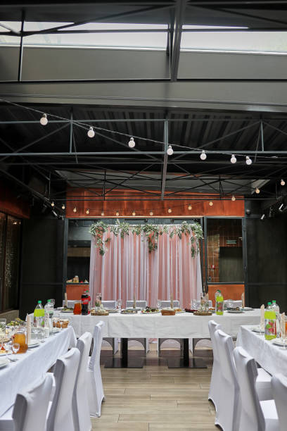 istock Festive table in the restaurant with dishes and drinks. 1641713424