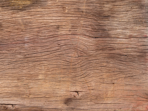 Close-up shot of old wood surface and gnarl wood. wooden plank texture pattern