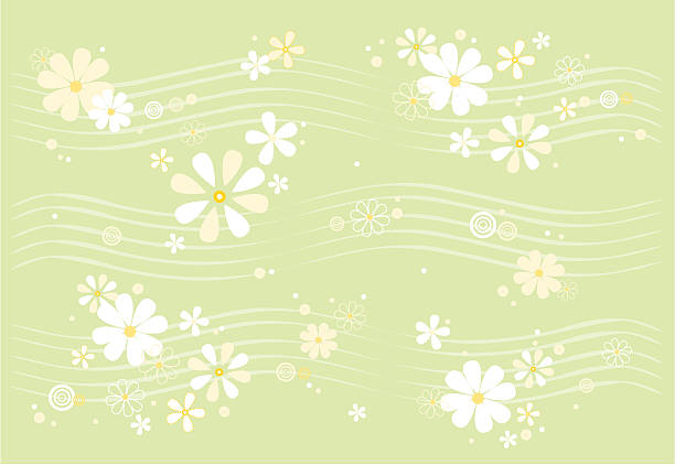 gänseblümchen-muster hintergrund - floral pattern decor art backgrounds stock-grafiken, -clipart, -cartoons und -symbole