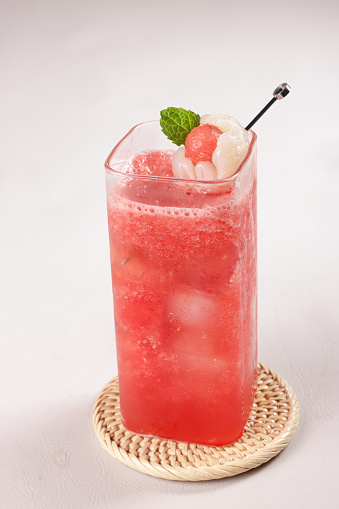 Fizzy pink cocktails.