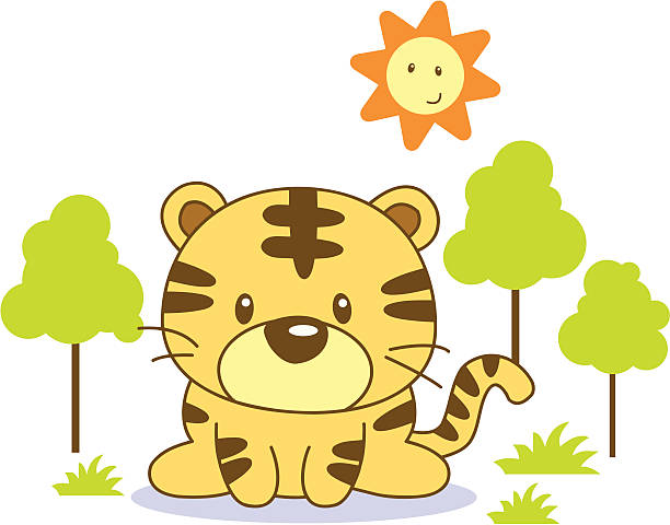 Little Tiger vector art illustration